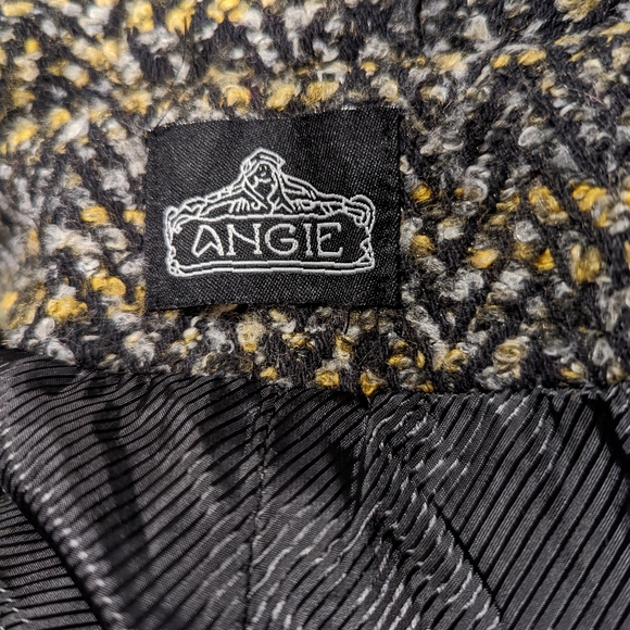 Angie Coat No Size Tag Vintage Wide Collar Button Closure 3/4 Sleeves - Picture 4 of 7